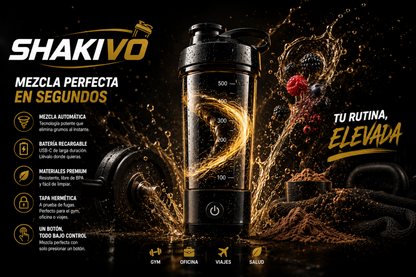 Shakivo™ – El Shaker Automático que Mezcla Perfecto en Segundos (Sin Esfuerzo)